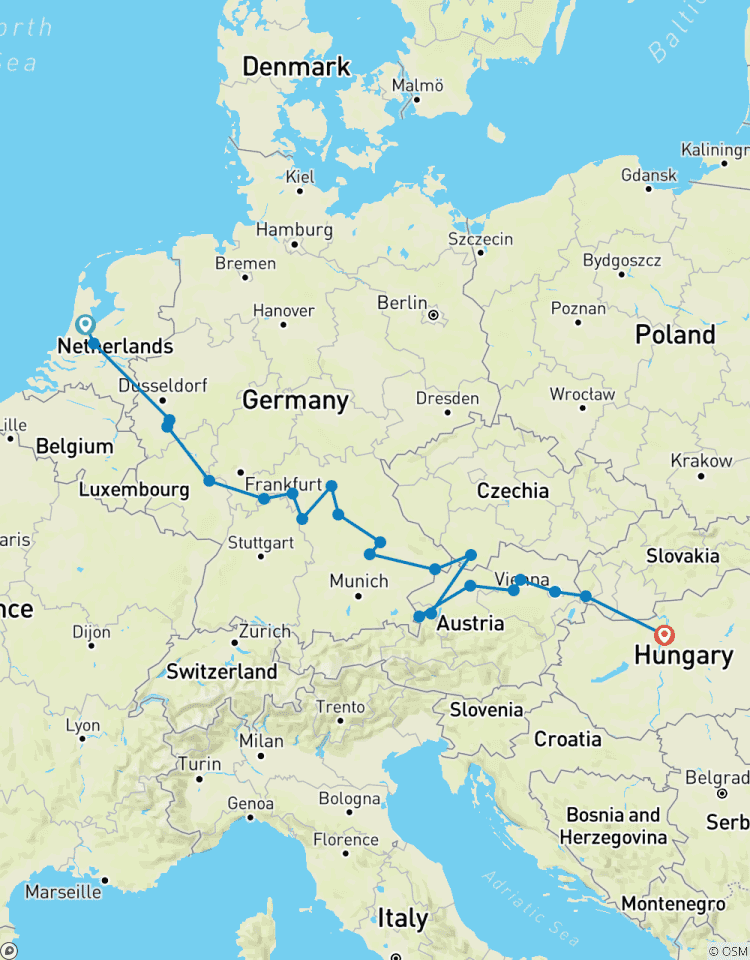 Europäische Edelsteine Amsterdam → Budapest (2026) Rundreise