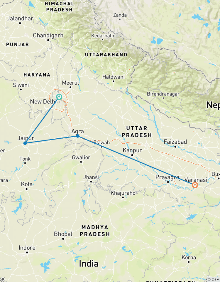 Triangle d\'Or Inde Varanasi circuit