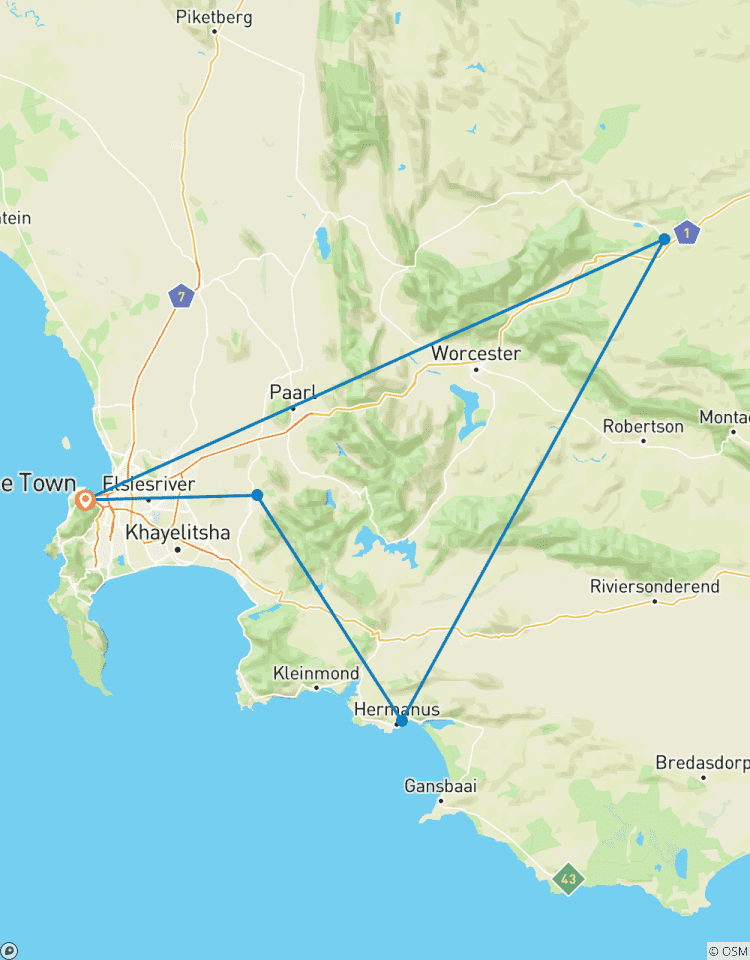 Kapstadt 5-Tage Attraktionstouren: Paragliding & Kap-Halbinsel & Weinverkostung & Haikäfig-Tauchen & Aquila Safari Tour Rundreise