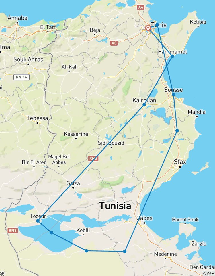 Points forts de la Tunisie, excursion en petit groupe circuit