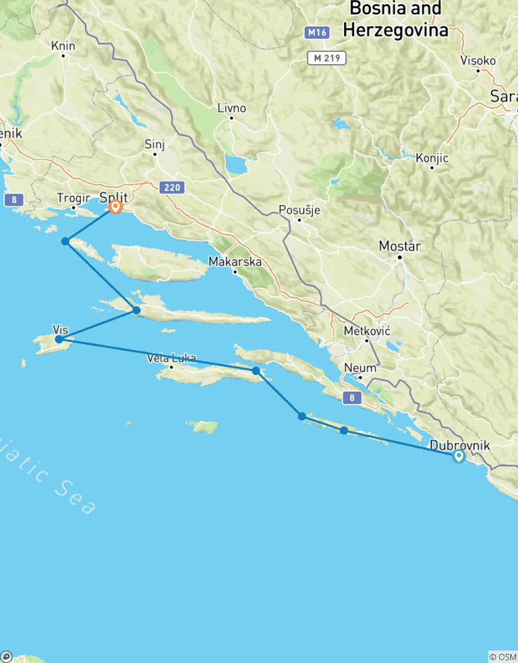 Med Sailing in Croatia (from Dubrovnik to Split) Tour