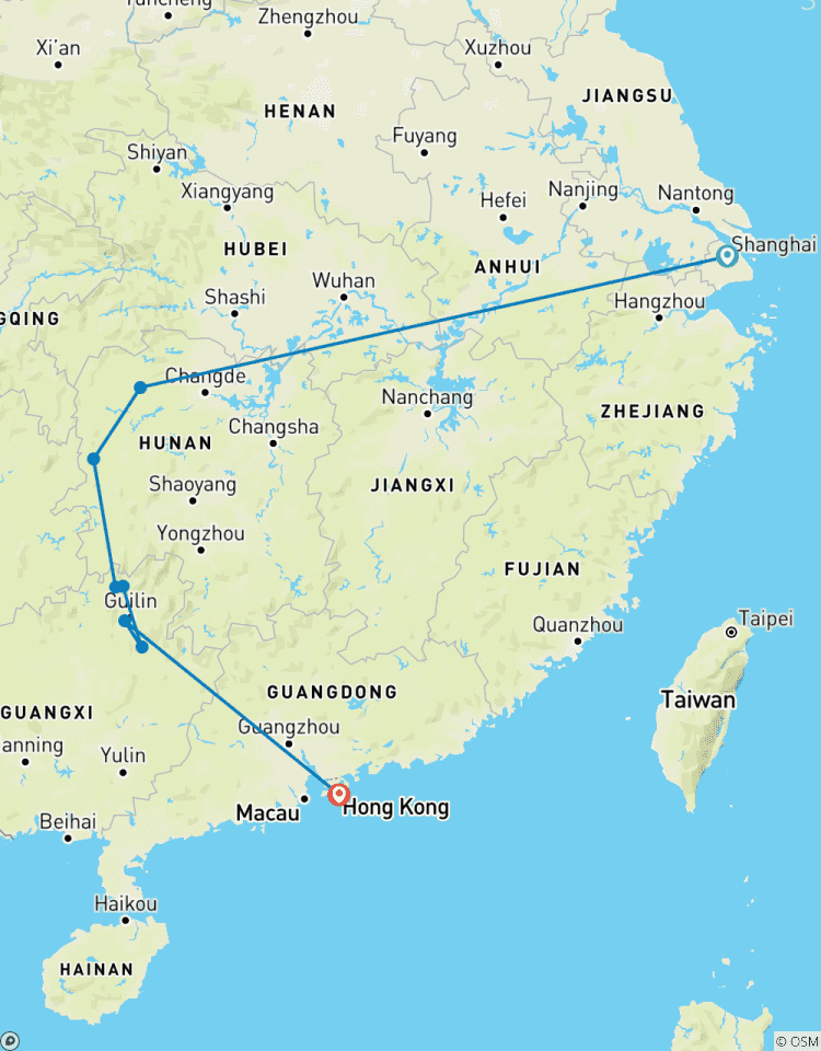 Beeindruckendes China - 10 Tage: Shanghai, Zhangjiajie, Fenghuang, Longji, Yangshuo, Hongkong Rundreise