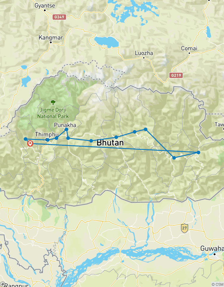 L\'étonnant Bhoutan d\'est en ouest circuit