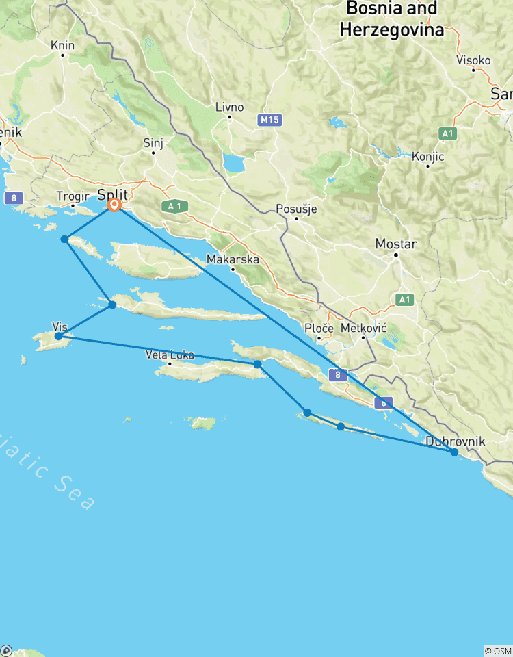 Pride Sailing in Croatia (from Dubrovnik to Split) Tour