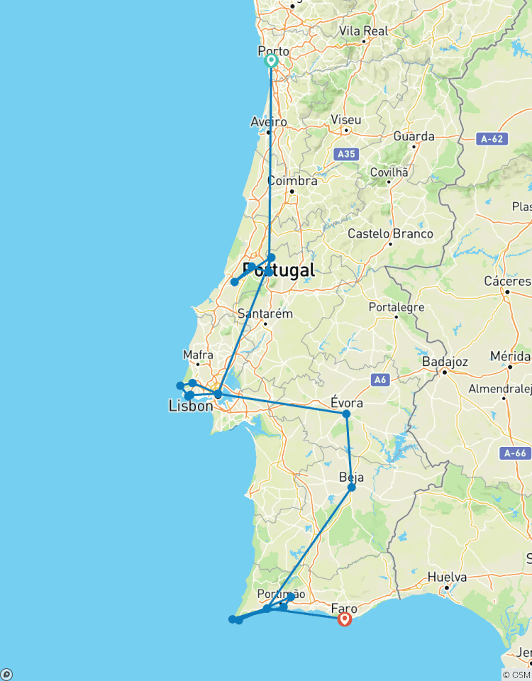 Le nord et le sud du Portugal, autotour circuit