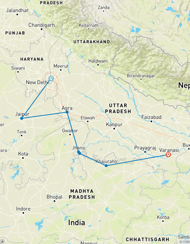 Circuit du Triangle d\'Or avec Khajuraho et Varanasi - Explorez le patrimoine indien, les temples et le Gange circuit