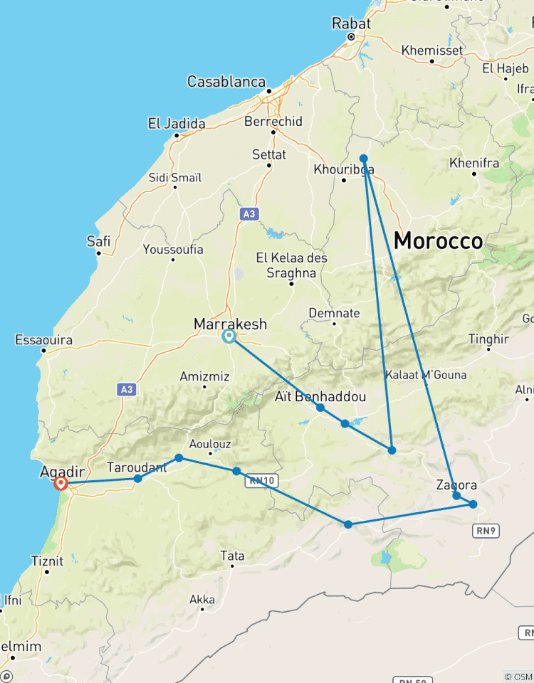 Sahara et Sud, tour privé circuit