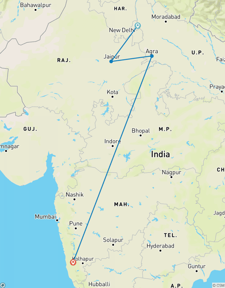 Triangle d\'or et Goa : L\'itinéraire parfait de 10 jours pour voyager en Inde circuit