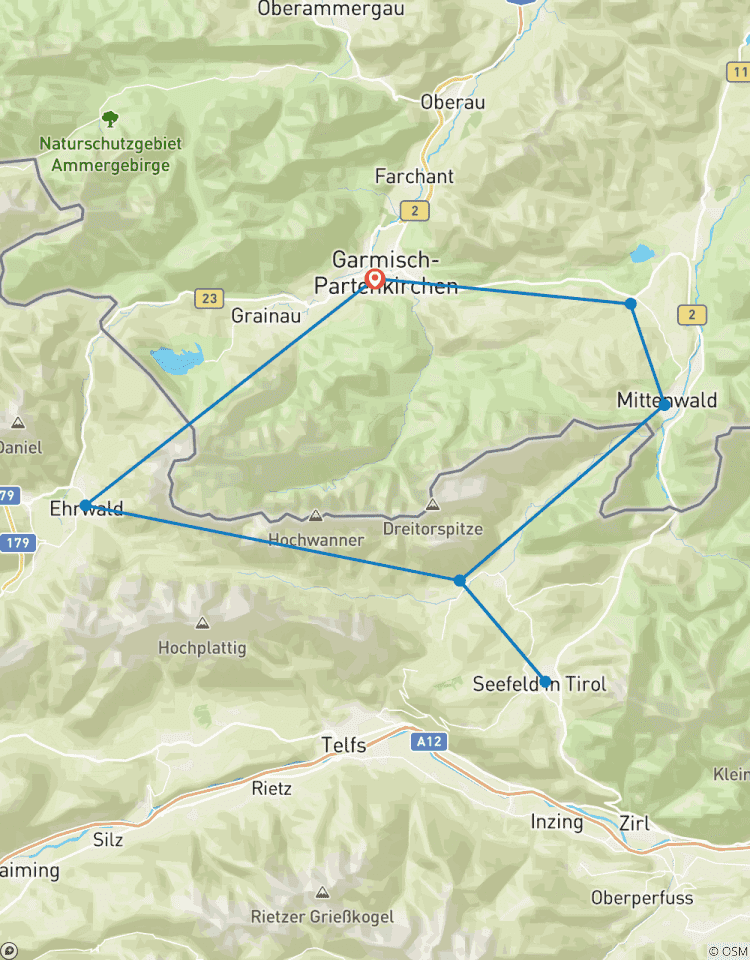 Trek en Bavière Tyrol autour du Mont Zugspitze circuit