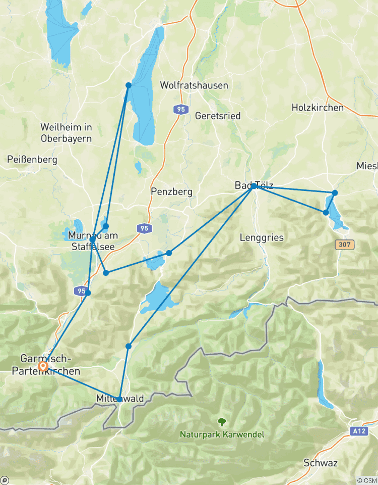 Vacances à vélo dans les lacs bavarois circuit