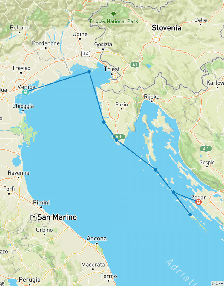 Sailing Italy to Croatia Tour