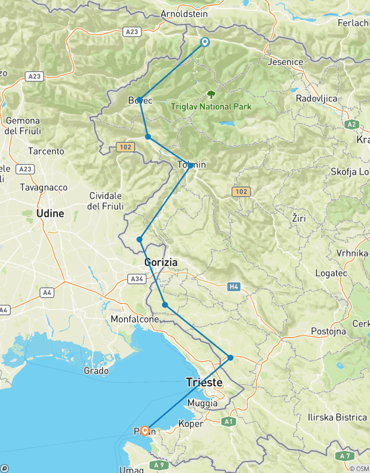 Circuito En bici de los Alpes al Adriático - Bicicleta de montaña Trans Eslovenia