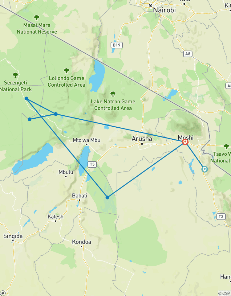 Circuito Safari de la migración de los Ñus *safari de la temporada de Parto* enero - Marzo