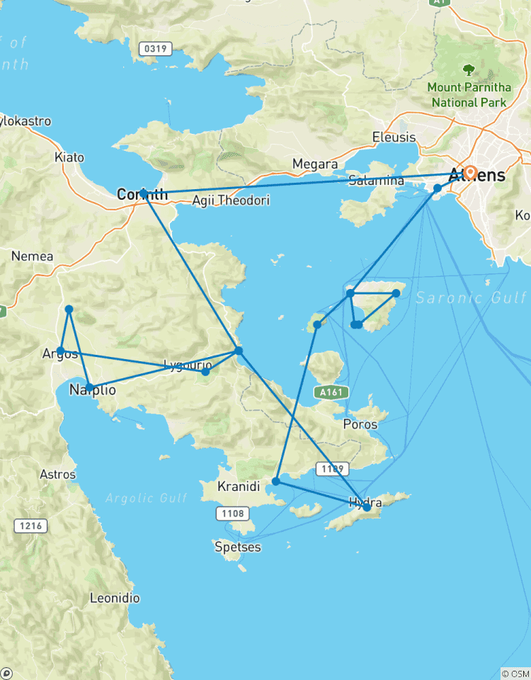 Excursion dans l\'île Saronique + Péloponnèse circuit