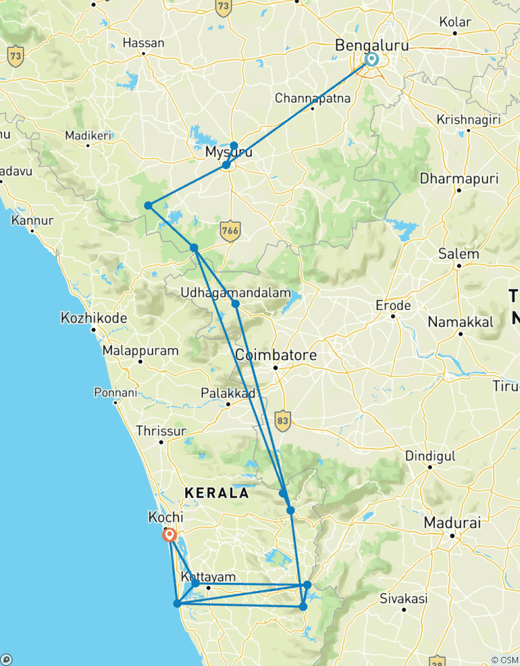 Circuit de la faune et de la flore en Inde du Sud circuit