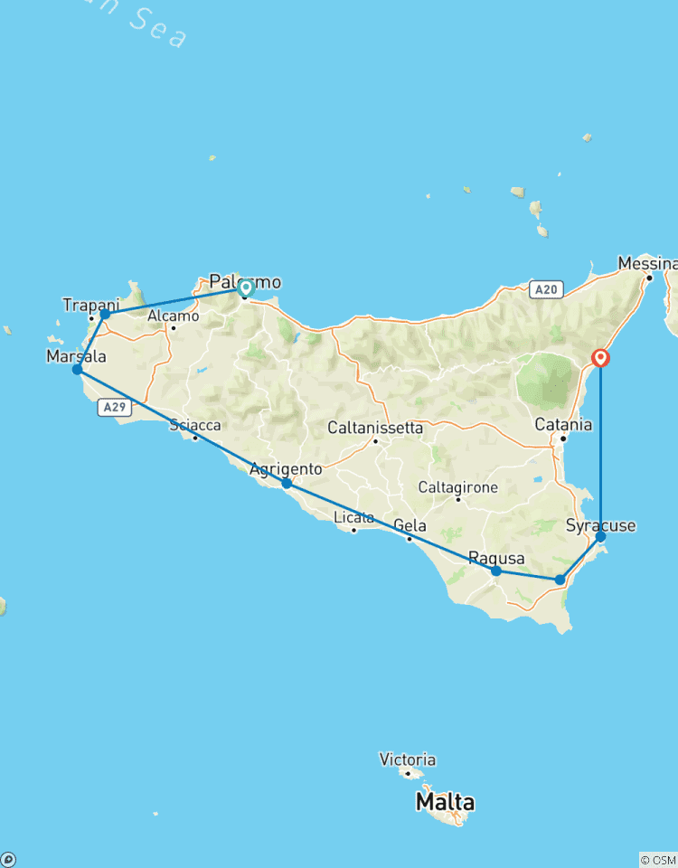 Le meilleur de la Sicile. 7 jours / 6 nuits circuit