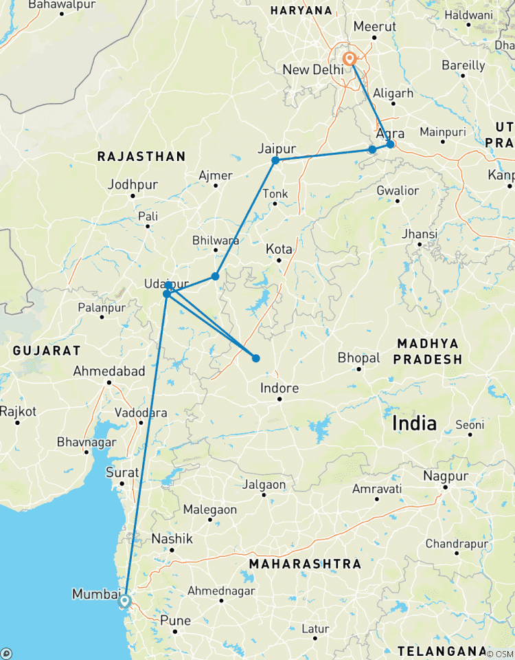 Gouden Driehoek Tour met Mumbai-rondreis