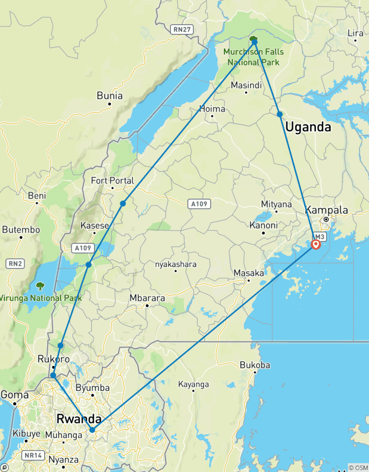 Circuito Safari de 10 días por la fauna salvaje del oeste de Uganda
