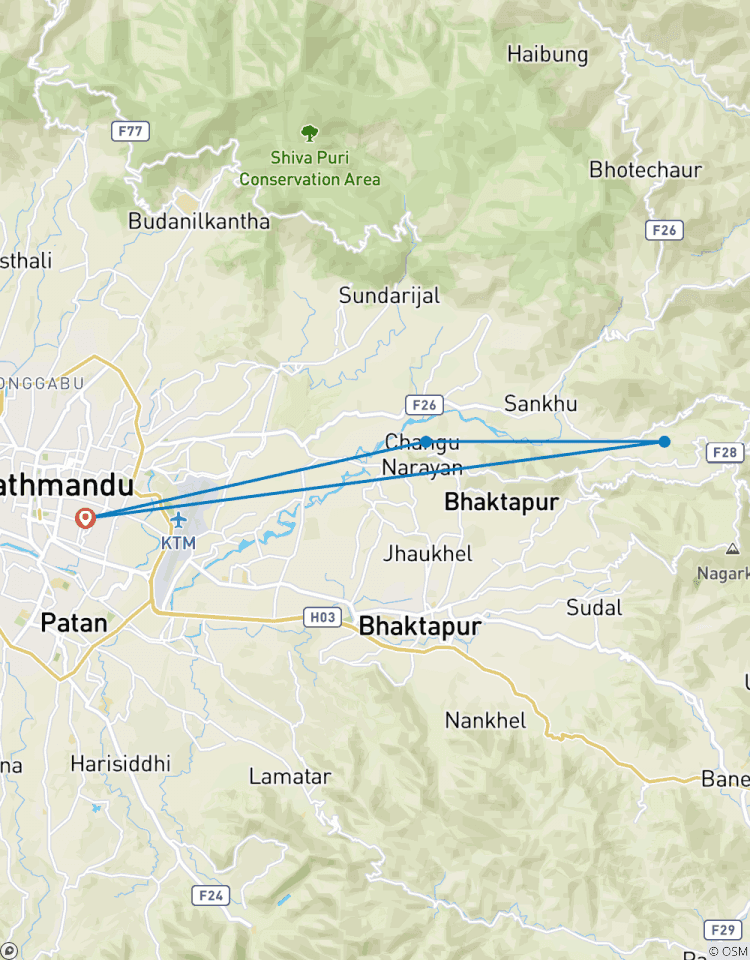 Randonnée d\'une journée à Nagarkot circuit