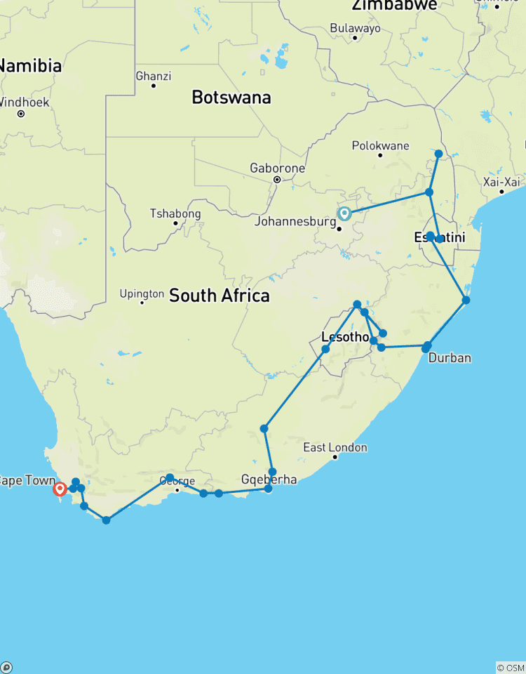Circuito Explorador de 20 días por Sudáfrica, Lesoto y Eswatini - campamento