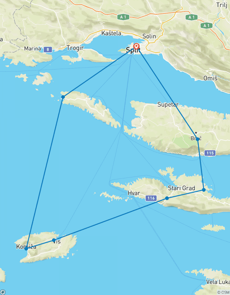 Yoga Sailing in Croatia (from Split to Split) Tour