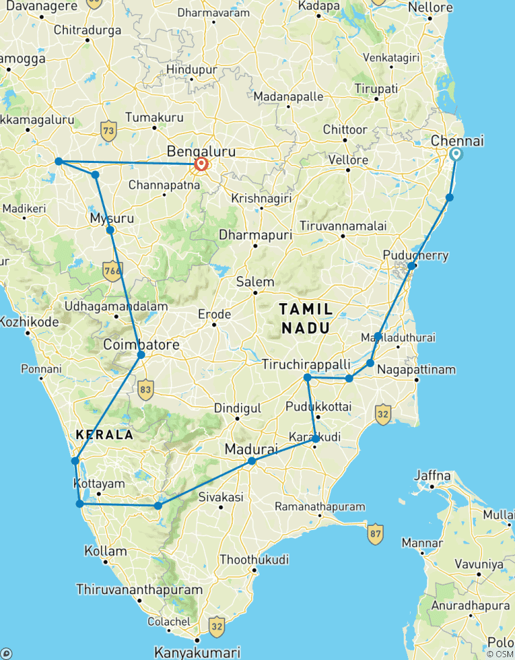 Pleins feux sur l\'Inde du Sud - Tamilnadu, Kerala et Karnataka circuit