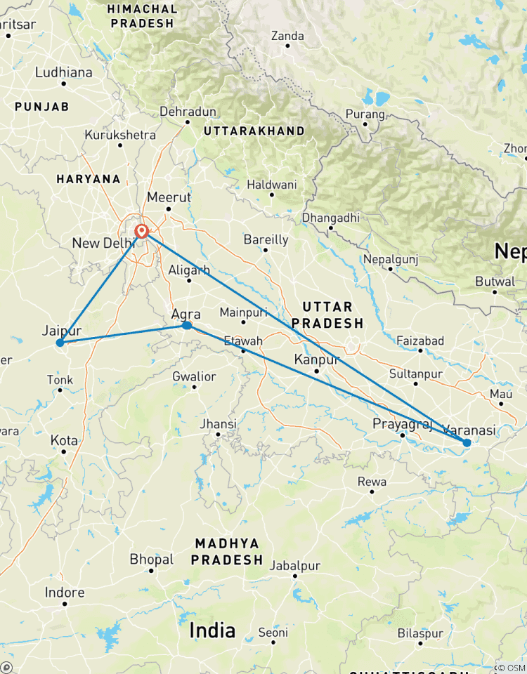 7-Day Private Golden Triangle & Varanasi Tour with Flights – Taj Mahal Sunrise & Ganga Aarti Tour