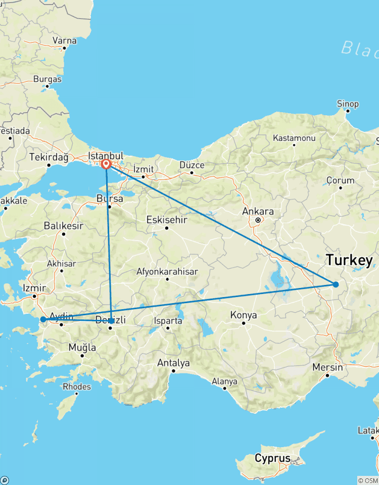 4-daagse Turkije Tour vanuit Istanbul: Cappadocië, Efeze, Pamukkale per vliegtuig-rondreis