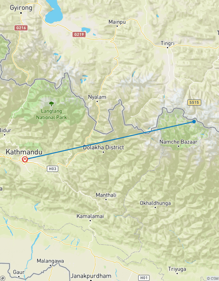 Circuito Circuito privado de un día en helicóptero al campamento base del Everest desde Katmandú