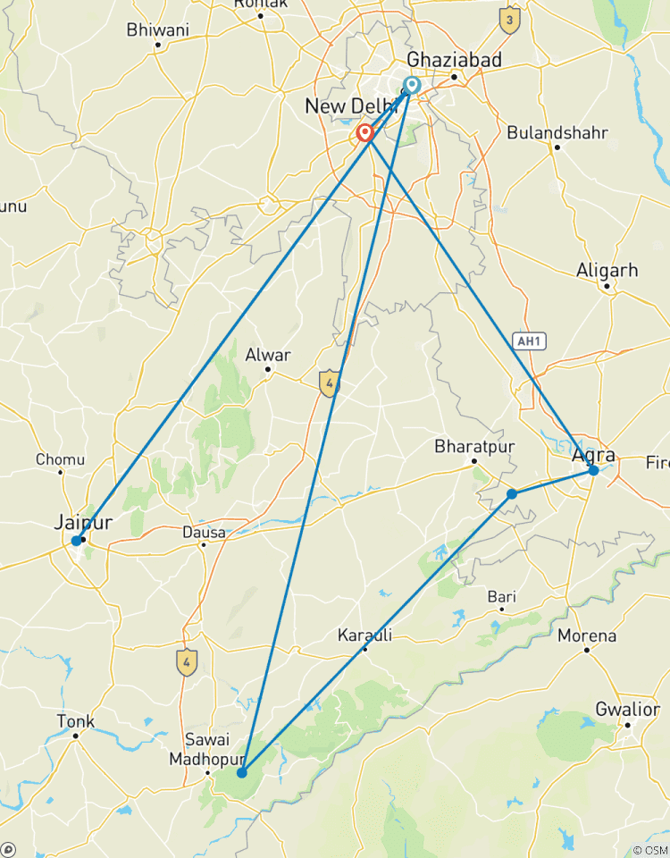 Circuito Desde Delhi: circuito privado al triángulo de oro con Ranthambore