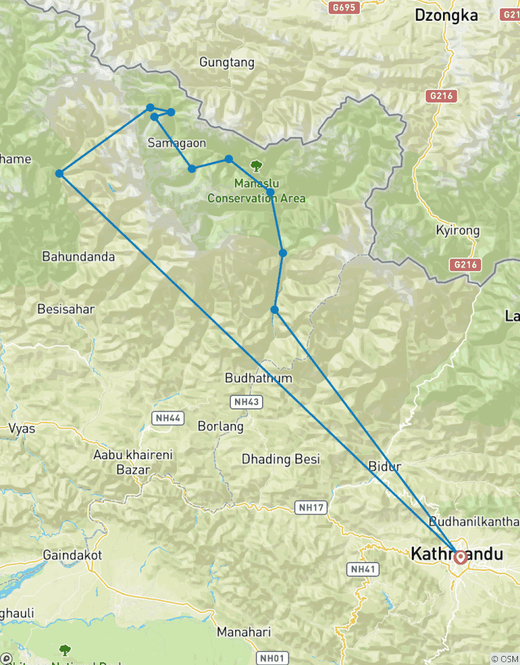 Manaslu Circuit Trekking Tour Rundreise