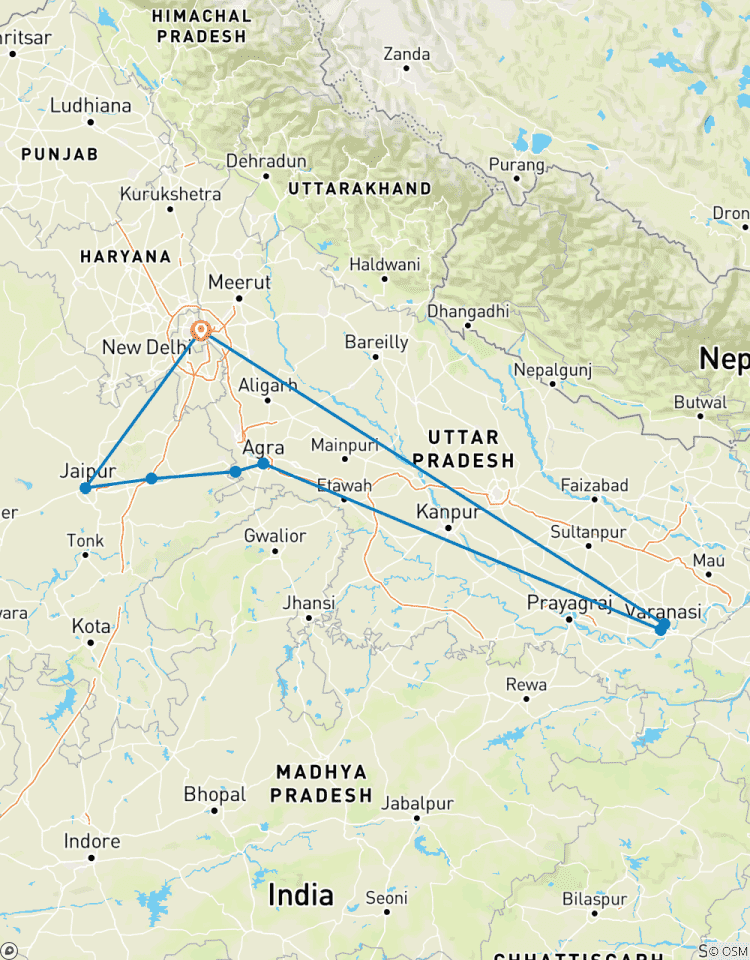 Ab Delhi: Private Luxus- durch das Goldene Dreieck mit Varanasi Rundreise
