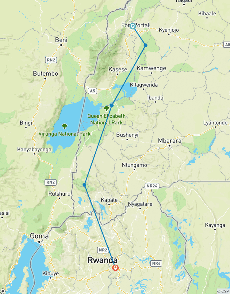 4 Tage Safari-Fahrten und Gorilla-. Rundreise