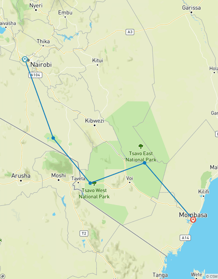 Amboseli Tsavo West Tsavo East Wildlife Tours circuit