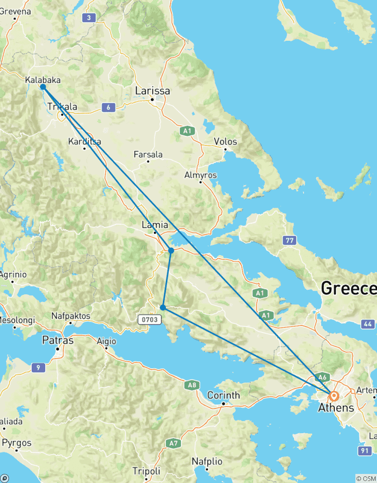 Von Athen nach Meteora und Delphi 4 Tage Rundreise