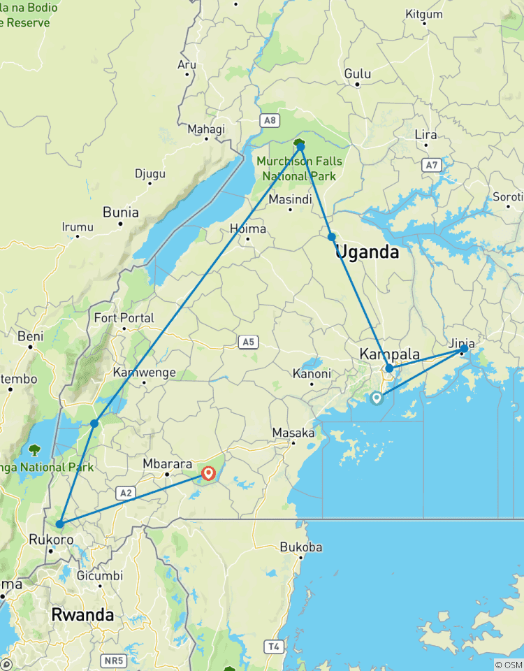 Circuito Safari de 8 días por Uganda en Rafting, vida salvaje y primates - circuito privado