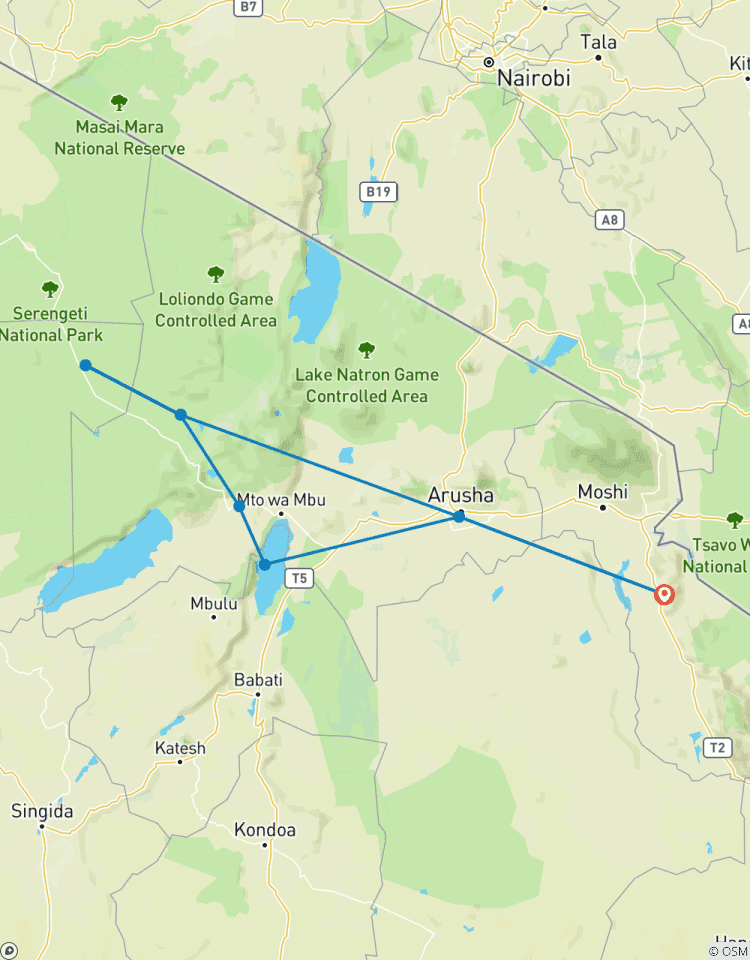 6 jours - Aventure safari en Tanzanie (Highlights of Tanzania Safari Adventure) circuit