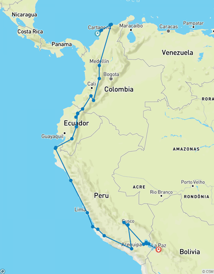 Cartagena To La Paz (58 Days) Bananas & Llamas Tour