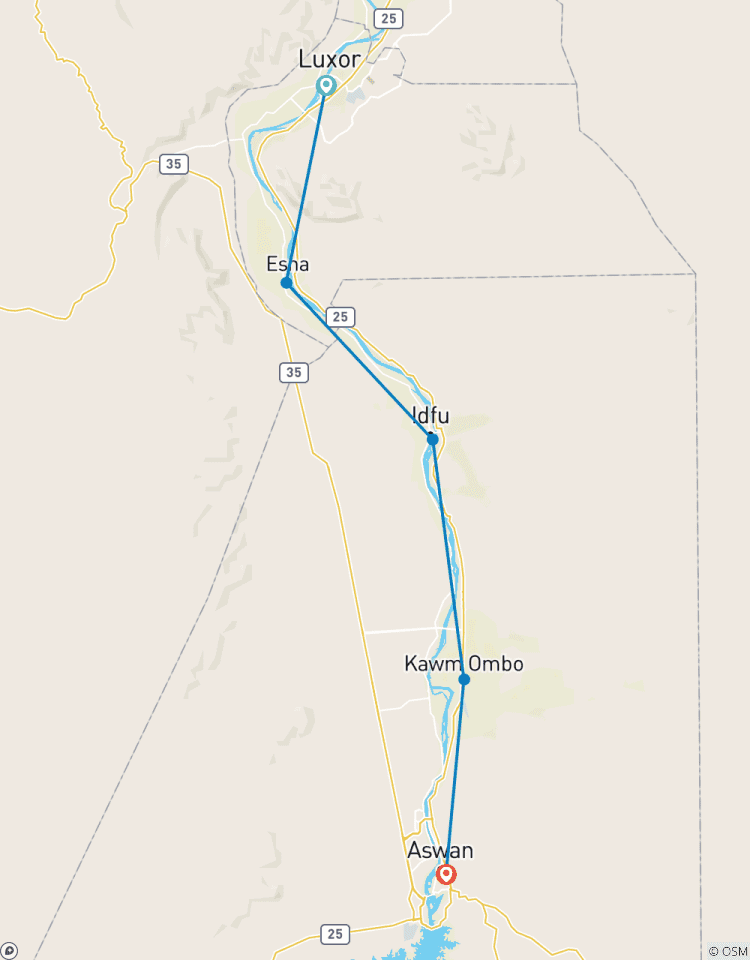 Circuito Crucero por el Nilo 4 días con 3 noches salida desde Luxor