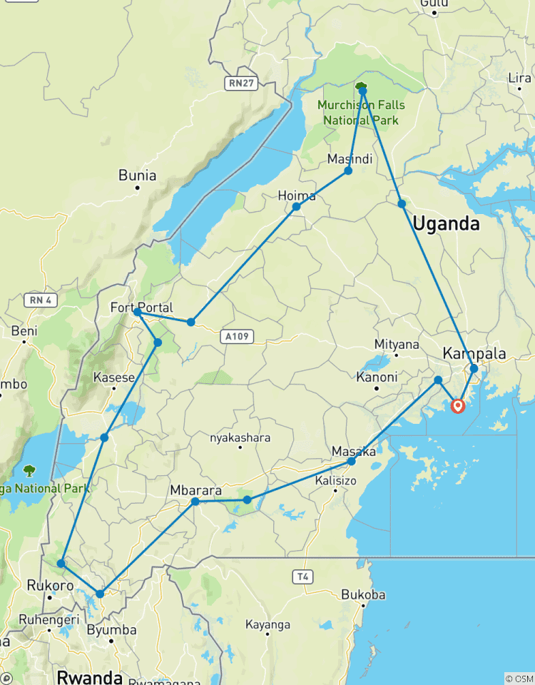 Circuito 10 días de experiencia exclusiva con los gorilas y la fauna salvaje de Uganda - circuito privado