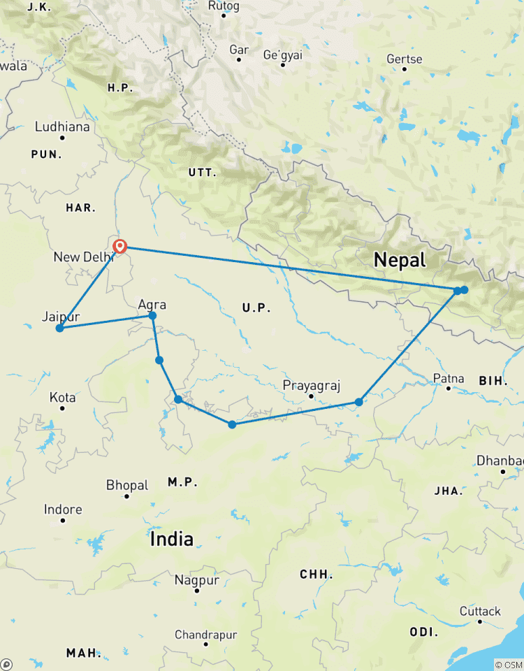 Célèbre circuit de 14 jours en Inde du Nord avec le Népal serein - tout compris circuit