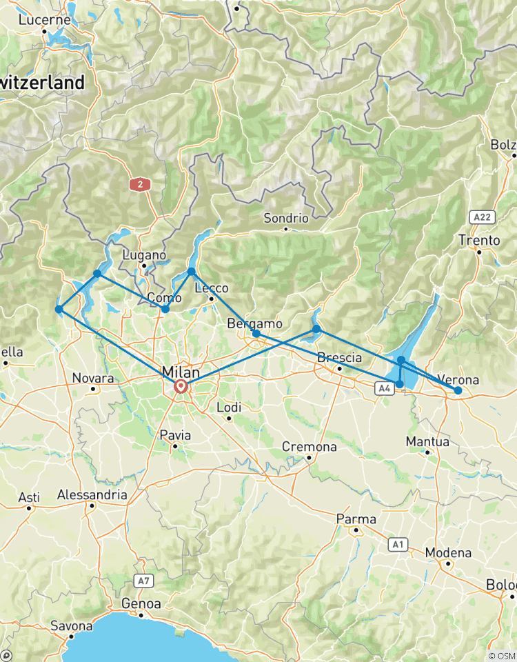 4 Days Northern Lakes Tour - from Milan Tour