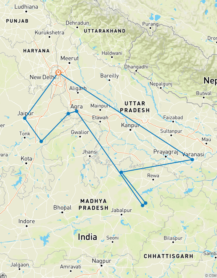 Tempel- und Tigerreise durch Indien mit Taj Mahal (alles inklusive) - 13 Tage Rundreise