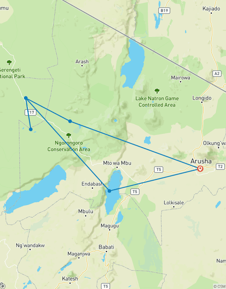 Circuito Safari de 8 días a Tanzania en la migración de los ñus