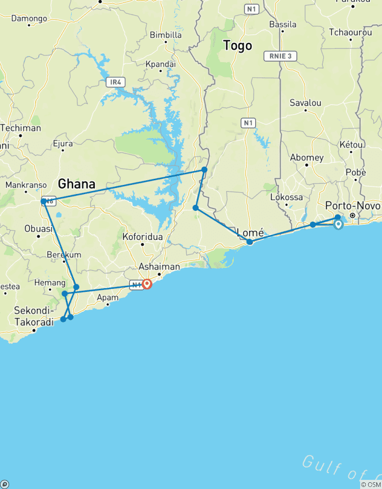 Benin, Togo & Ghana Entdeckungsreise 14 Tage lang Rundreise