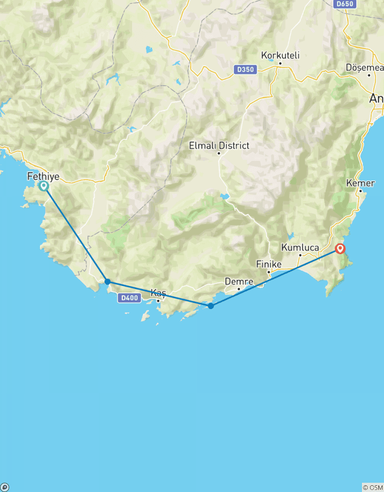 Circuito Fethiye - Crucero Azul Olympos (18-39 años y Edad Mixta)