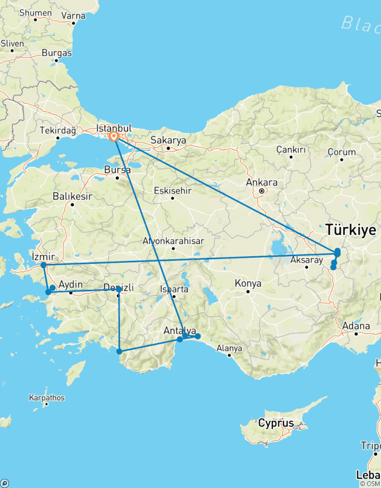 Kappadokien, Ephesus, Pamukkale, Fethiye und Antalya Rundreise - 8 Tage Rundreise