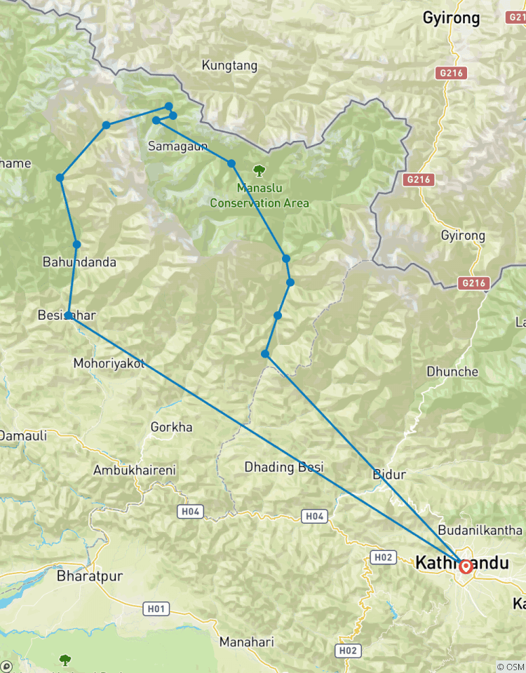 Manaslu Circuit Trek (Larke-La Pass 5106 m) 18 Tage Rundreise