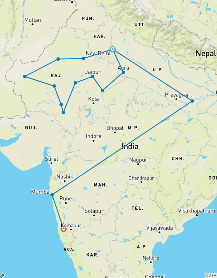 Circuito Excursión Esencia del Norte de la India con relajación en la playa de Goa, vuelos incluidos