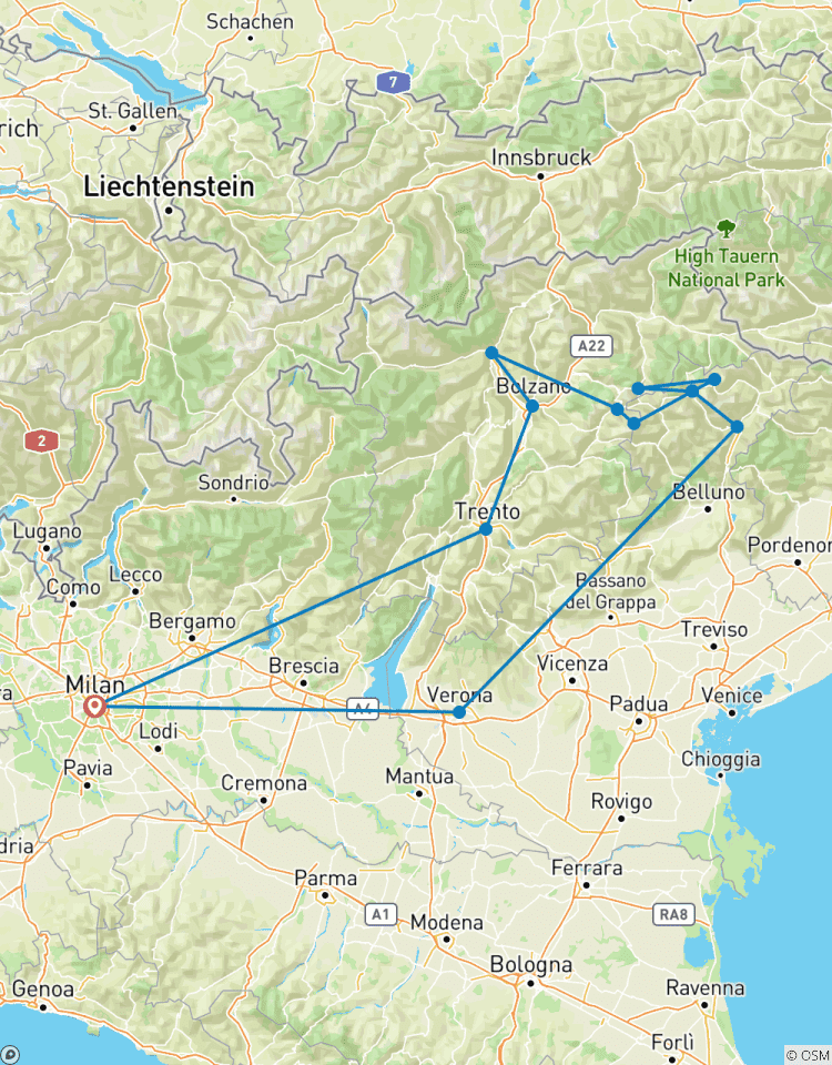 4 Days Dolomites Tour - from Milan Tour
